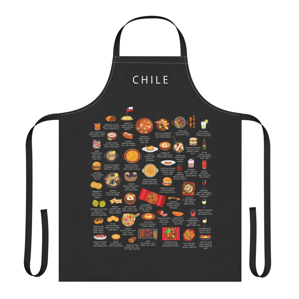 Chile Food Apron | Chilean Cuisine | Empanadas Pastel de Choclo Completo | South American Cooking Gift | Kitchen Apron for Foodies