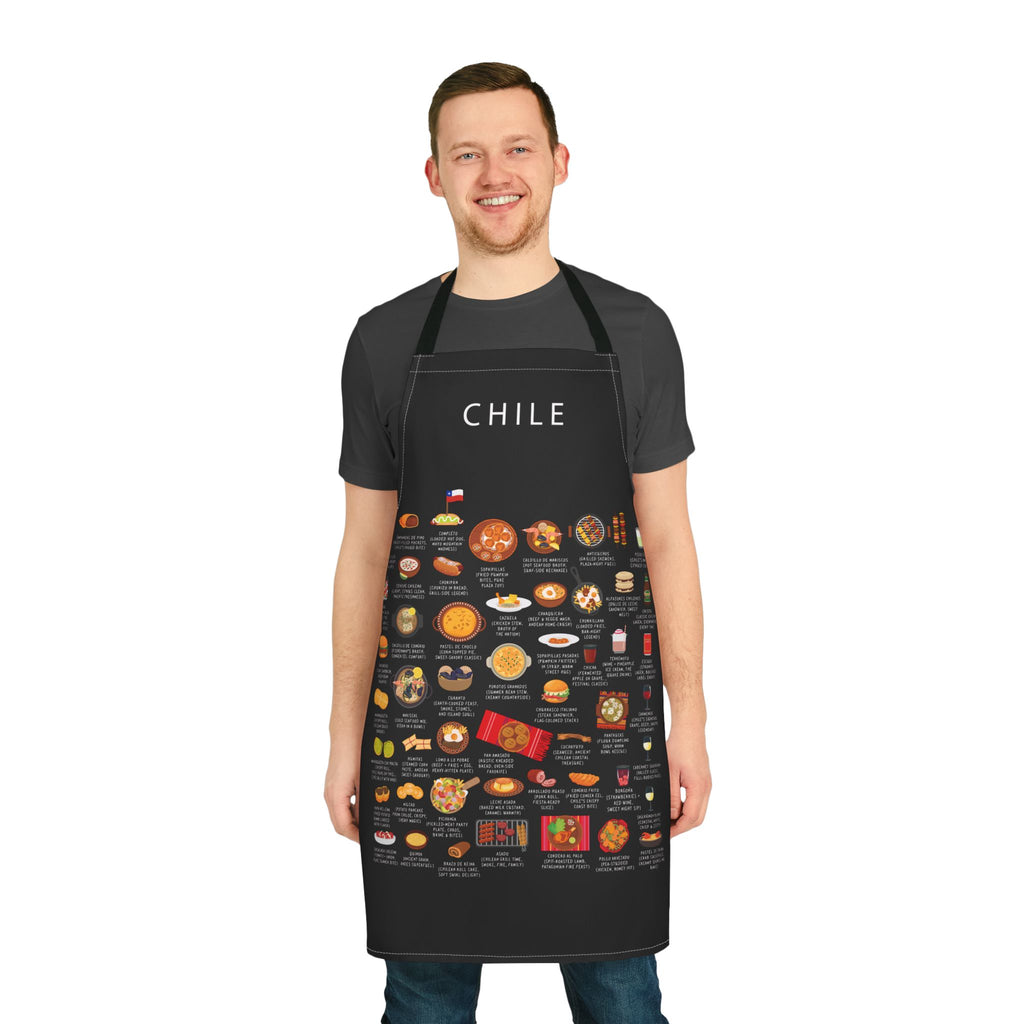 Chile Food Apron | Chilean Cuisine | Empanadas Pastel de Choclo Completo | South American Cooking Gift | Kitchen Apron for Foodies