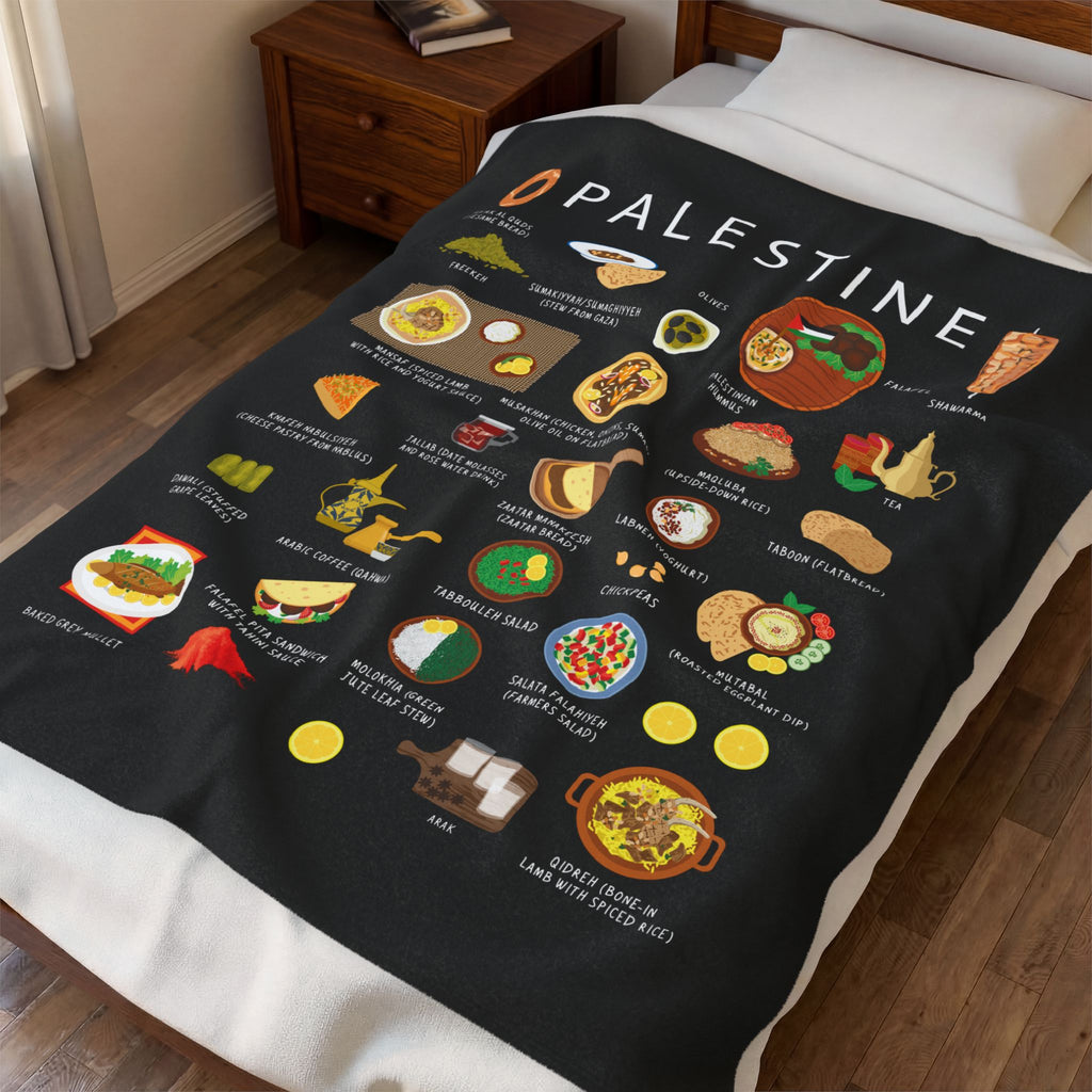 Palestine Plush Velveteen Blanket | Palestinian Culture | Soft Cozy Throw with Vibrant Designs | Perfect for Napping Snuggling and Home
