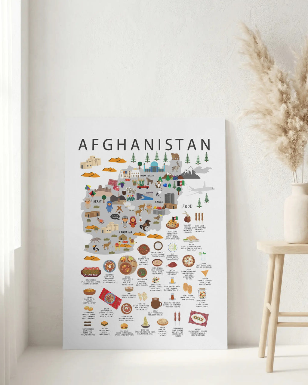 Afghanistan Kids Poster White