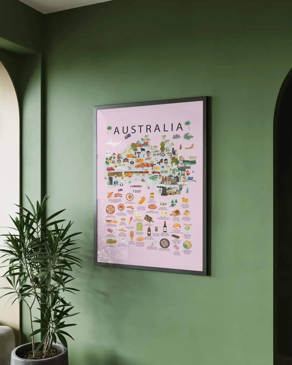 Australia Kids Poster Pink