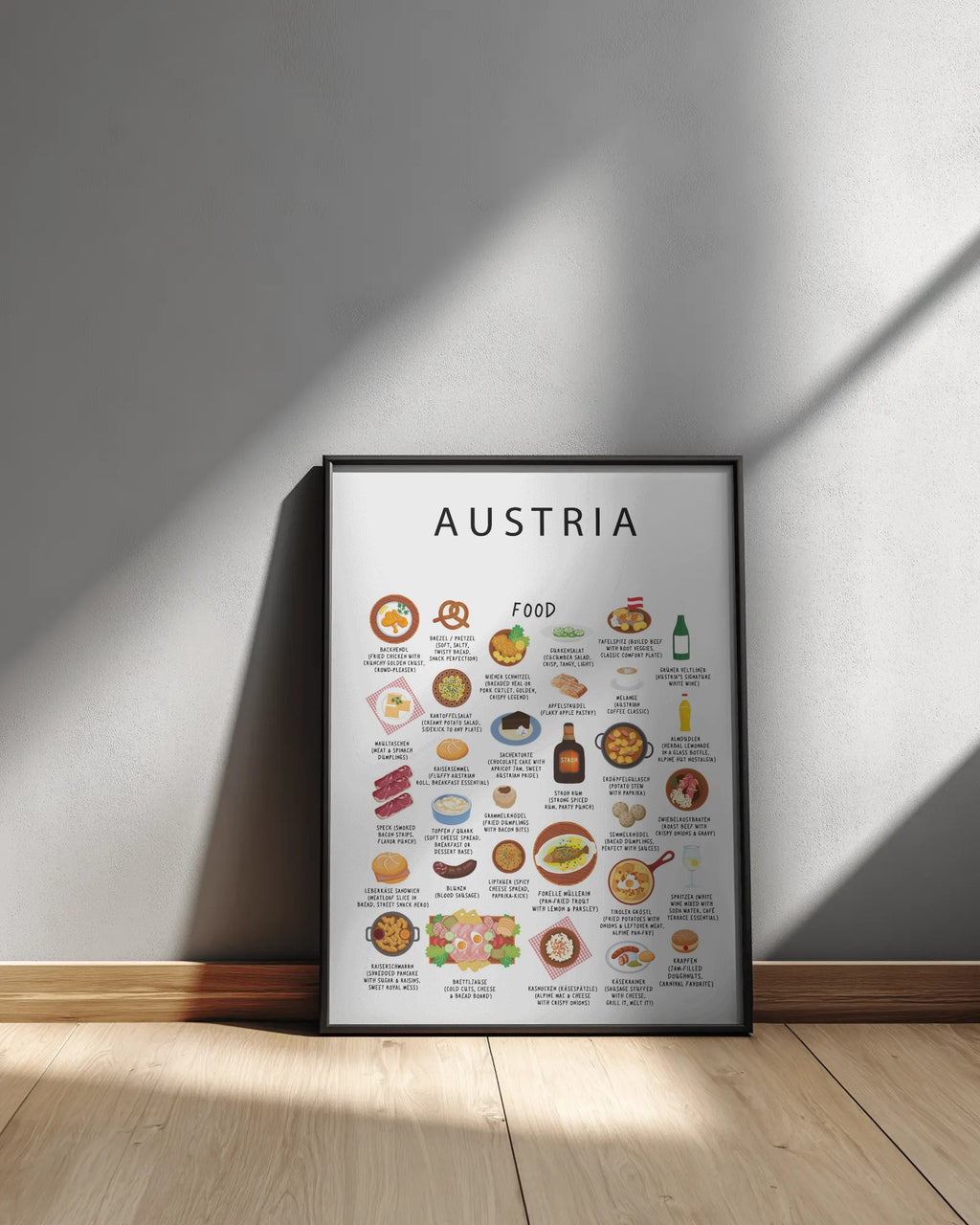 Austria Food Poster White