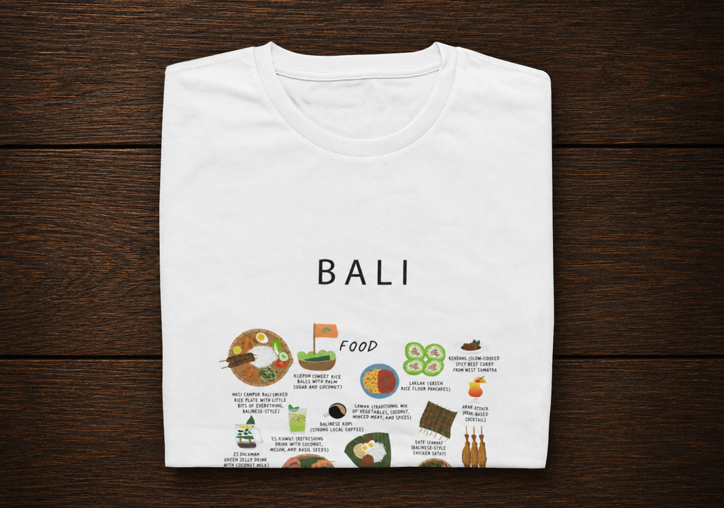 Balinese Foodie T-Shirt – Funny Nasi Goreng & Satay Gift for Bali Food Lovers