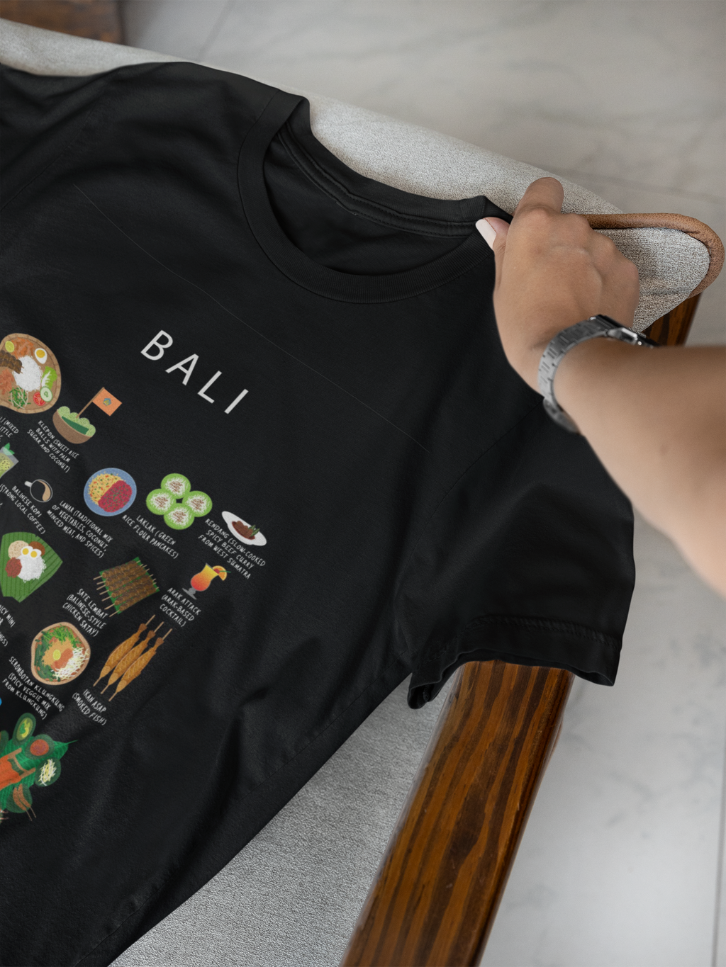 Balinese Foodie T-Shirt – Funny Nasi Goreng & Satay Gift for Bali Food Lovers