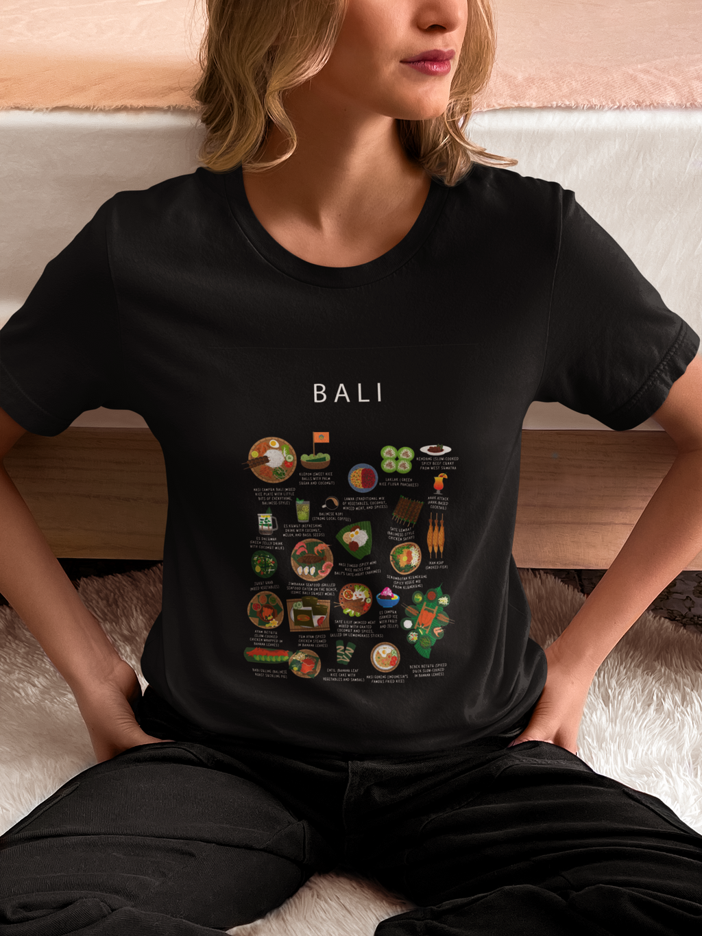 Balinese Foodie T-Shirt – Funny Nasi Goreng & Satay Gift for Bali Food Lovers