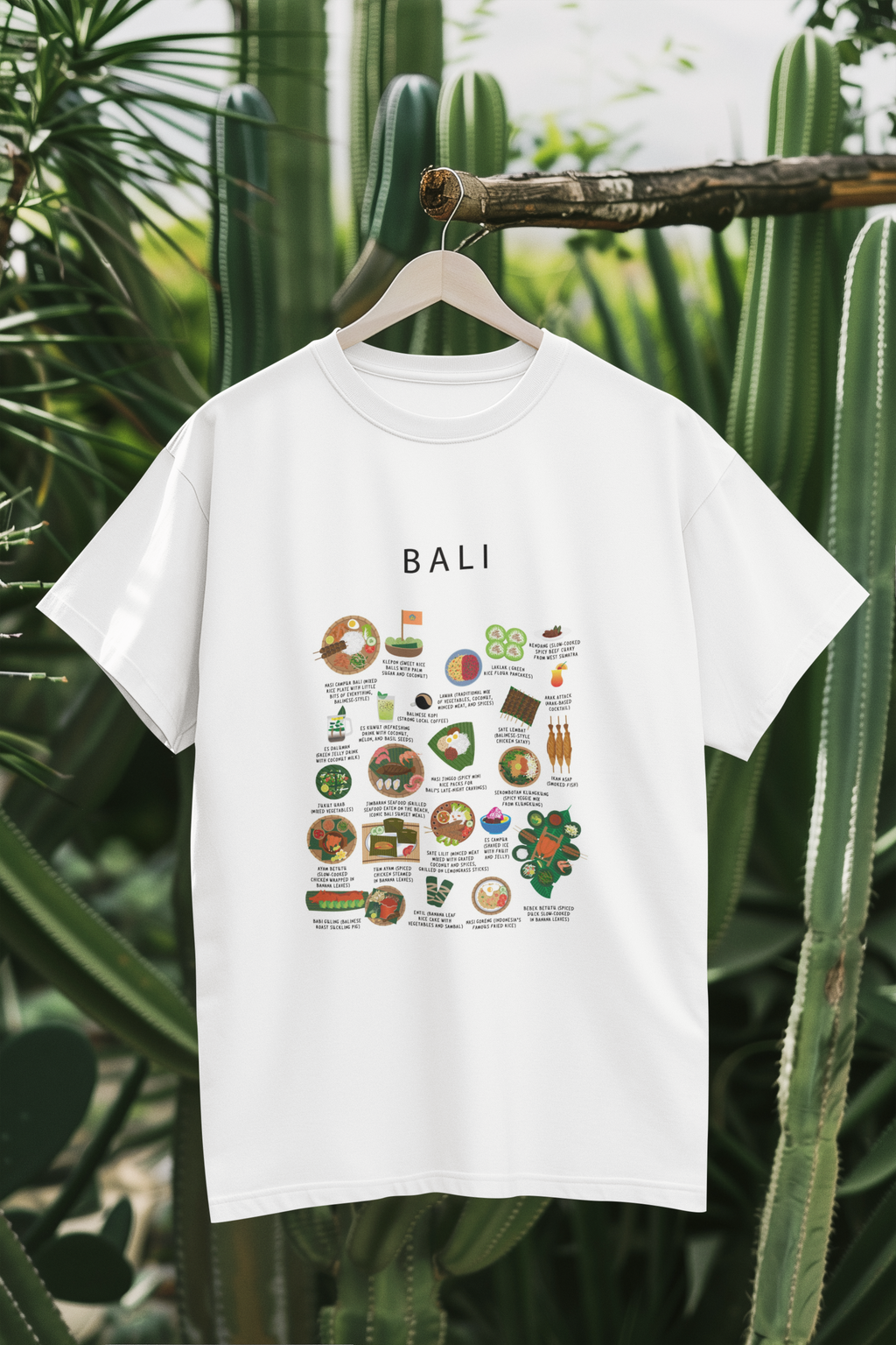 Balinese Foodie T-Shirt – Funny Nasi Goreng & Satay Gift for Bali Food Lovers
