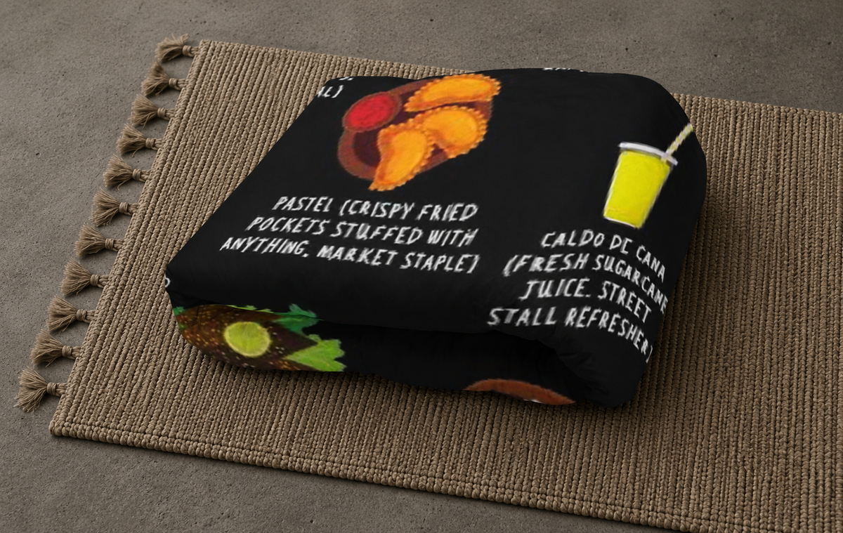 Brazil Food Blanket | Brazilian Cuisine Throw | Feijoada Kitchen Decor