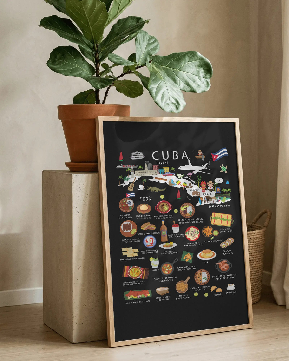 Cuba Kids Poster Black