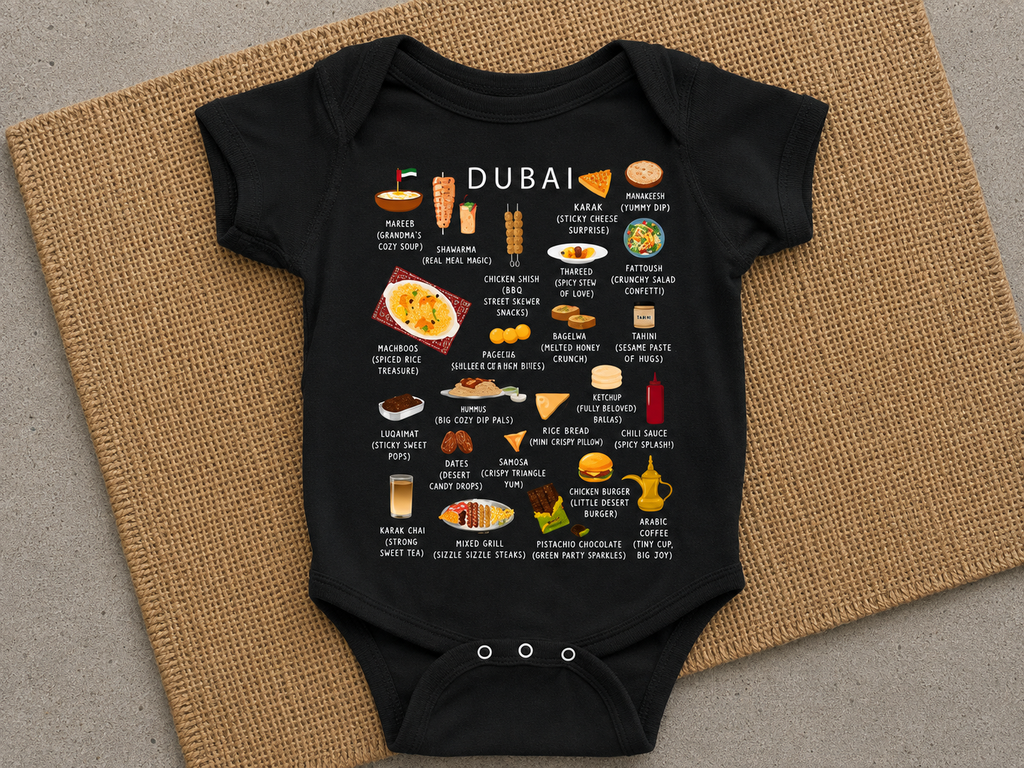 Dubai Organic Baby Onesie – Little Shawarma Boss Middle Eastern Food Infant Bodysuit