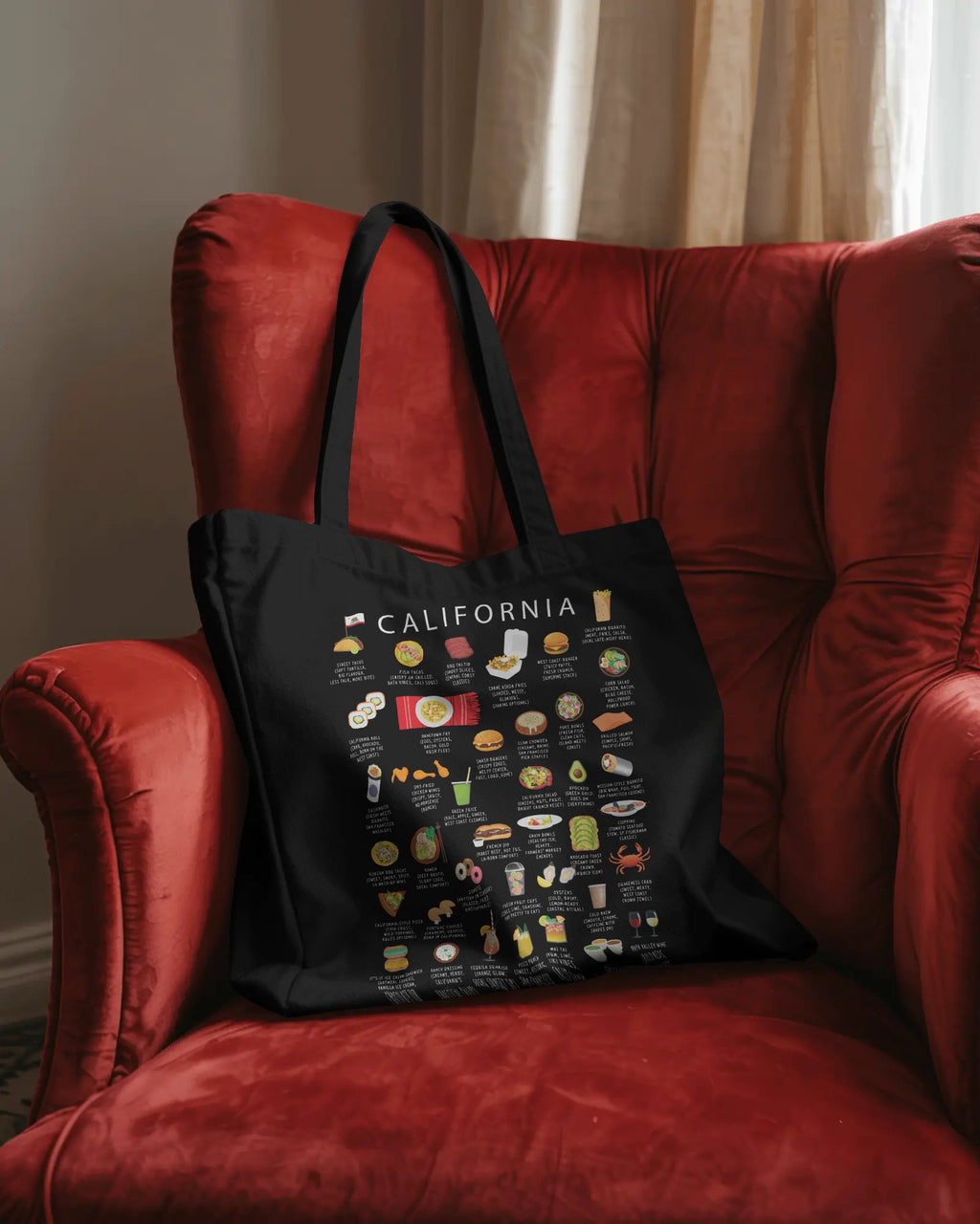 California Food Tote Bag | Organic Cotton  | Travel | Cuisine