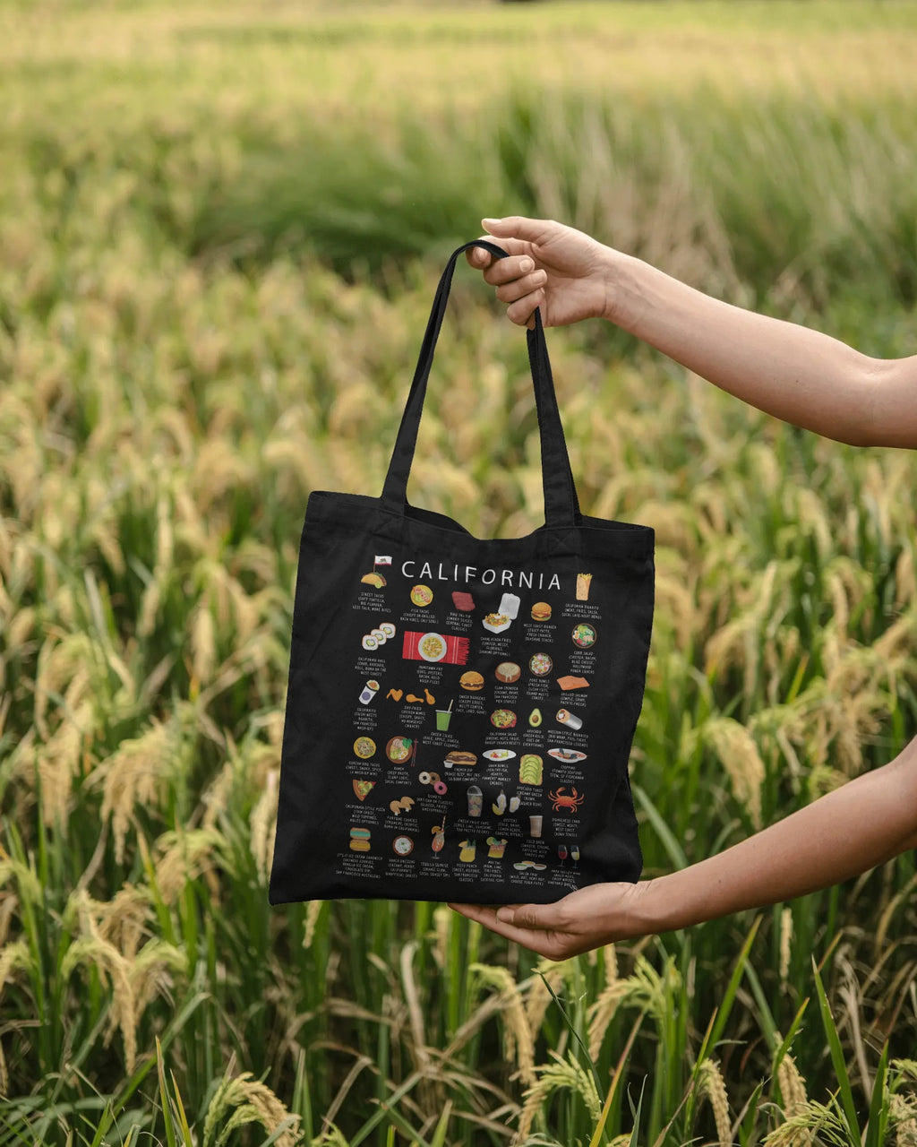 California Food Tote Bag | Organic Cotton  | Travel | Cuisine