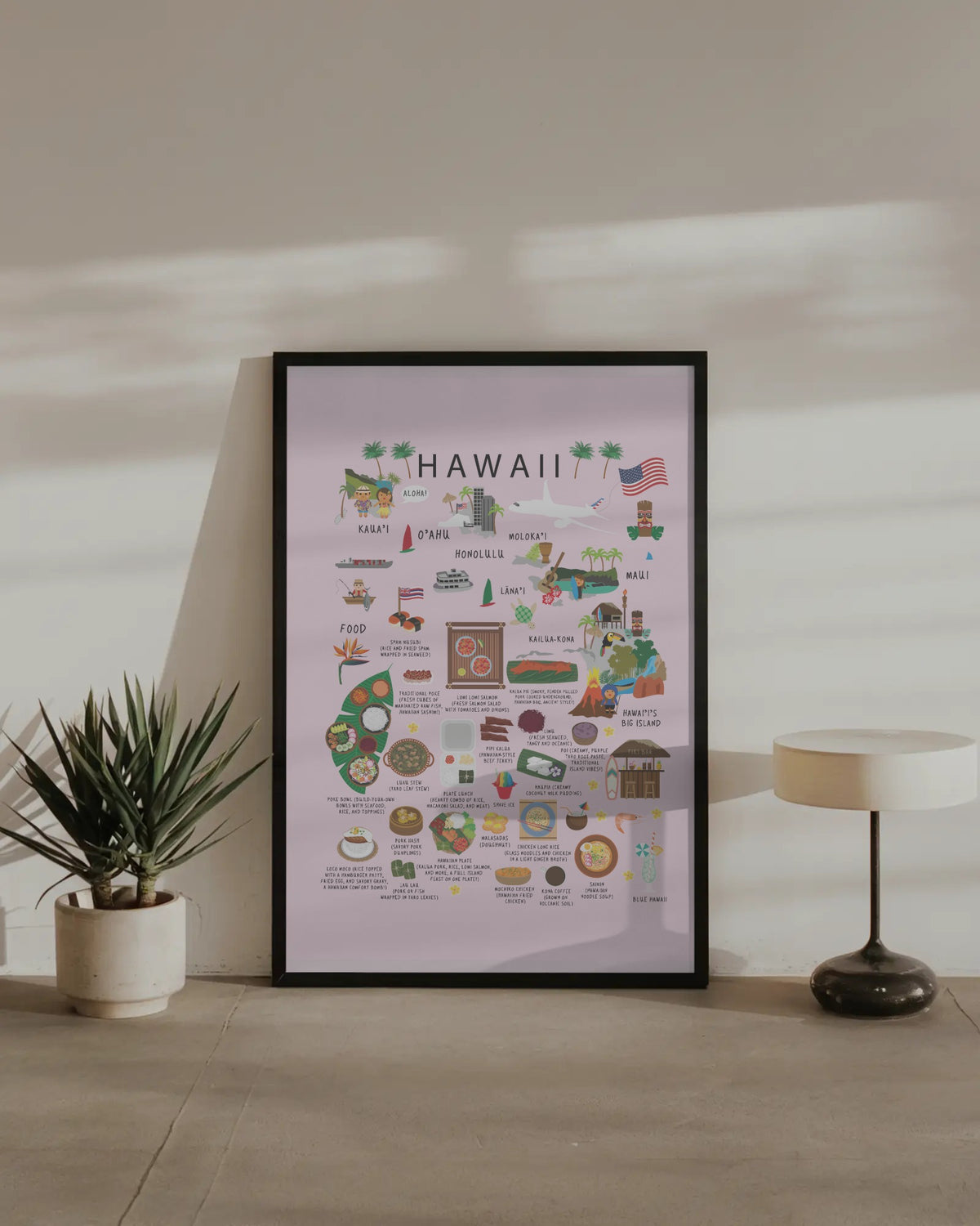 Hawaii Kids Poster Pink