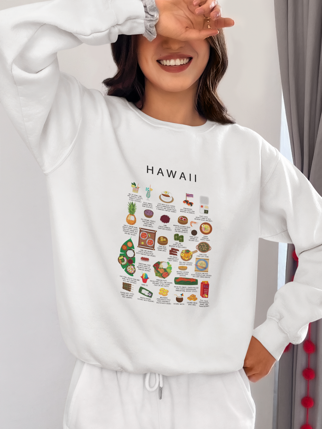 Hawaii Food Sweater – Poke, Loco Moco & Spam Musubi Lover Gift