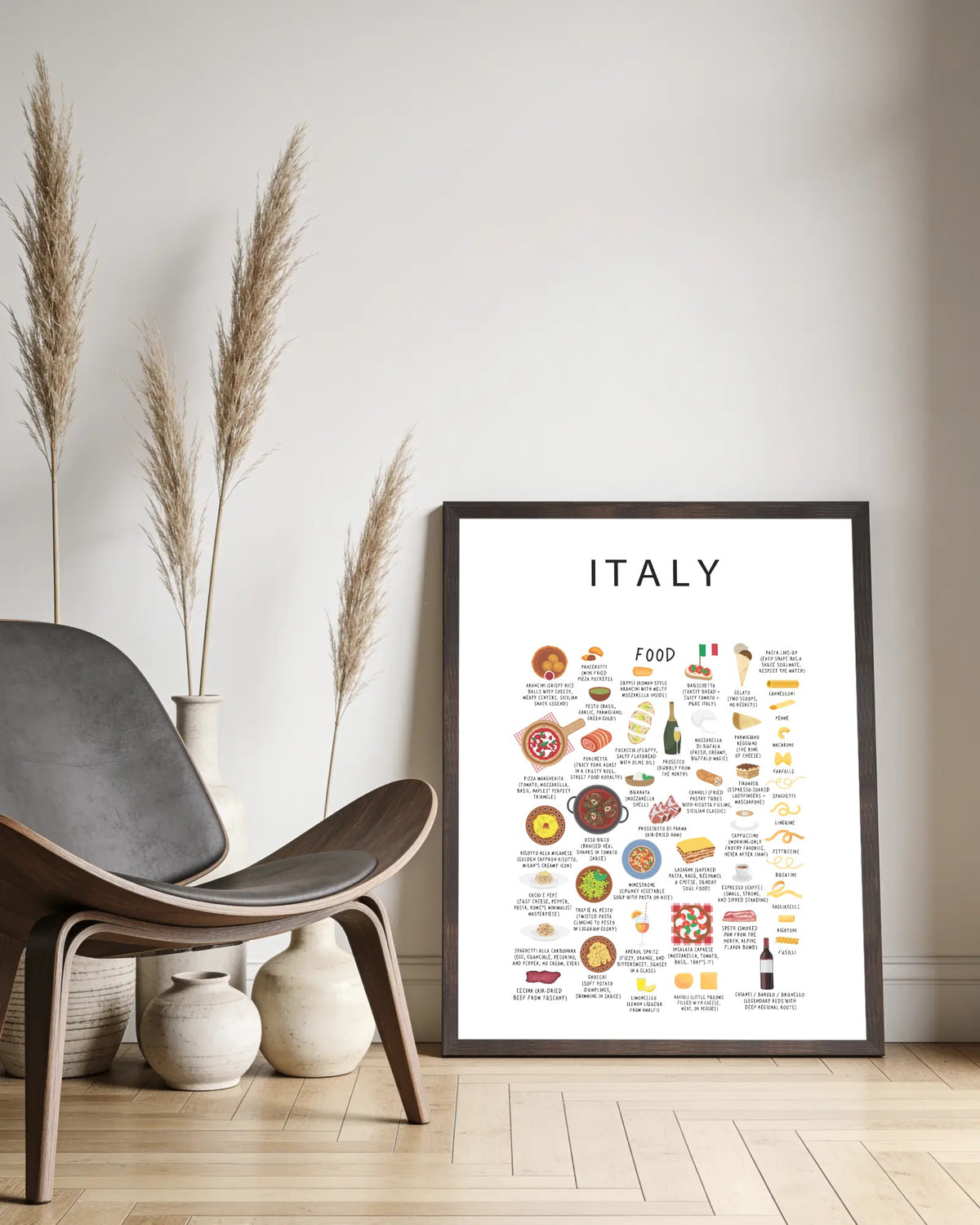 Italy Food Poster White