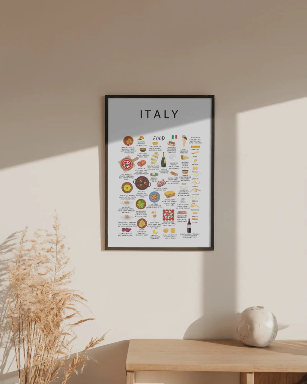 Italy Food Poster White