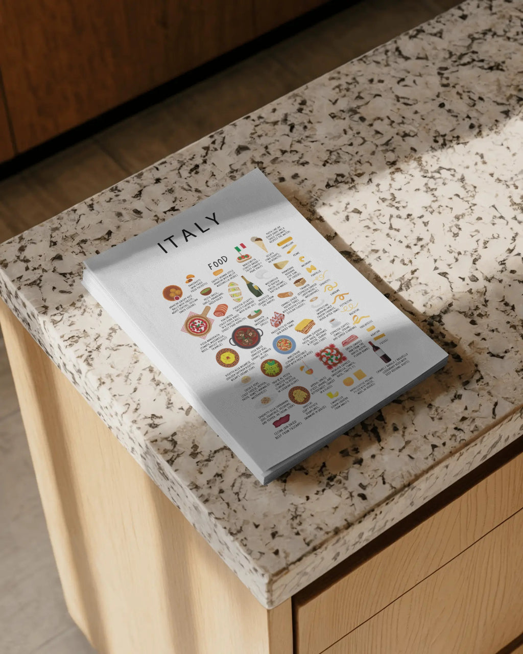 Italy Food Poster White