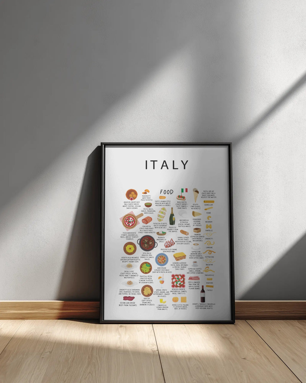 Italy Food Poster White