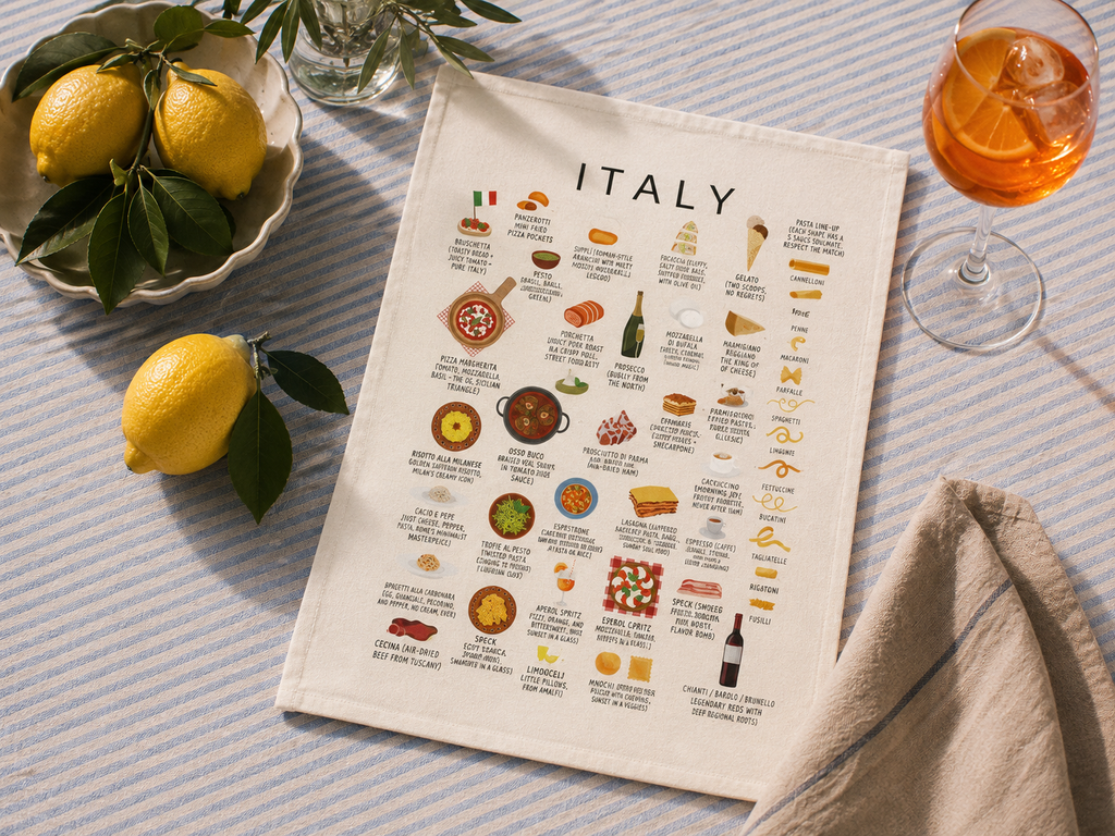 Italy Food Poster White