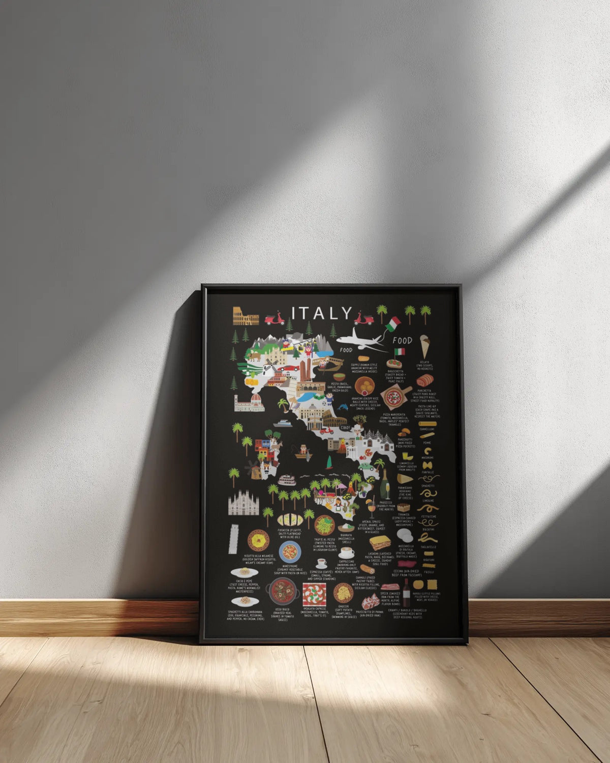 Italy Kids Poster Black