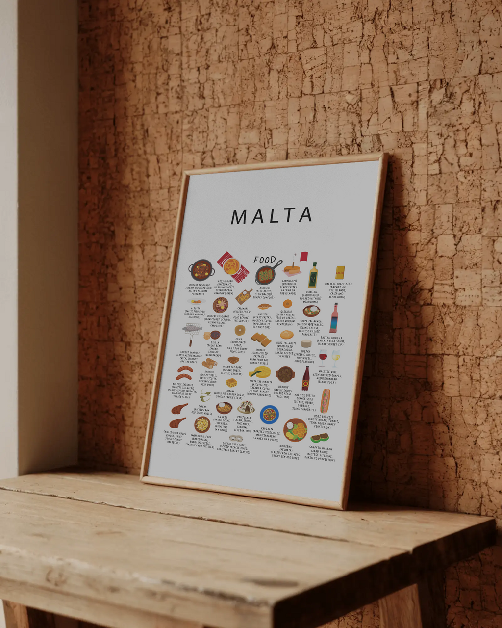 Malta Food Poster White
