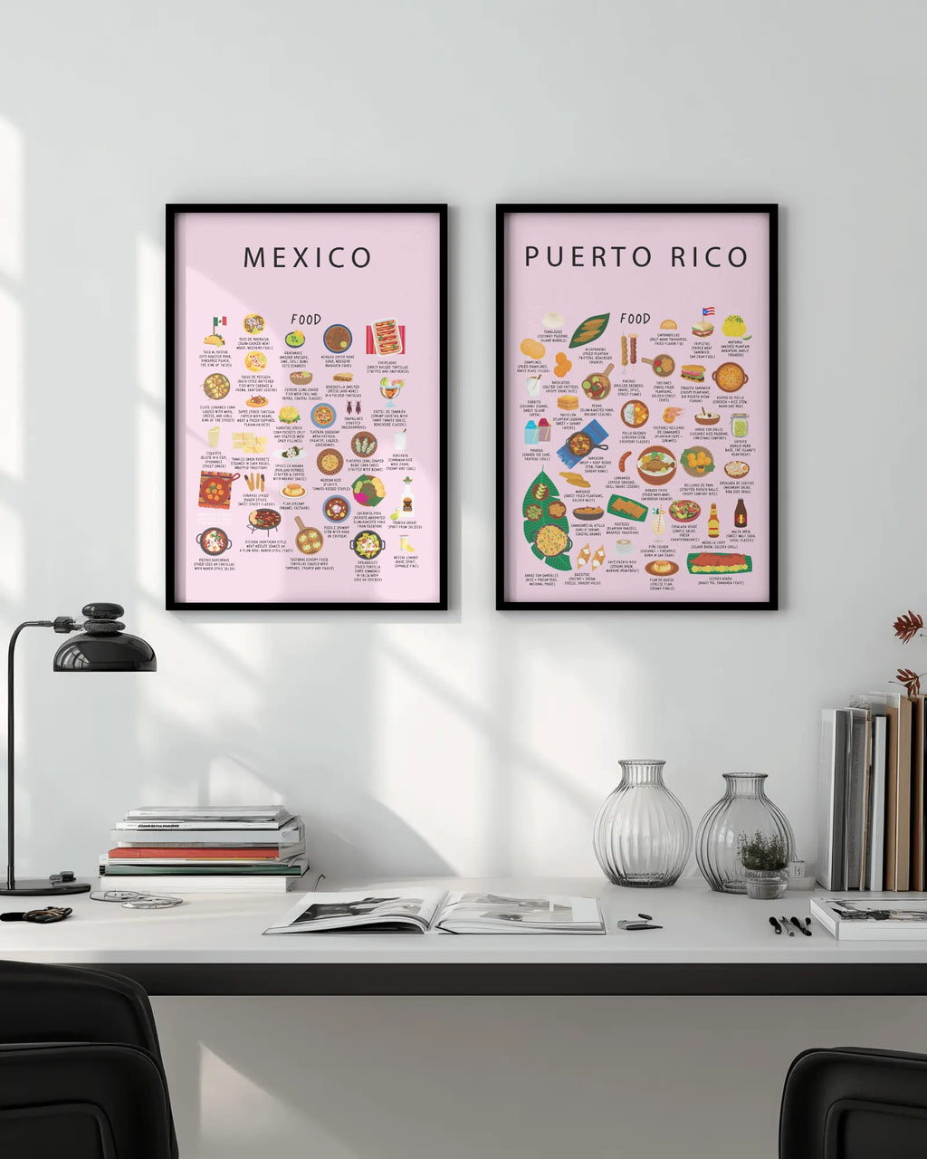 Mexico Food Poster Pink
