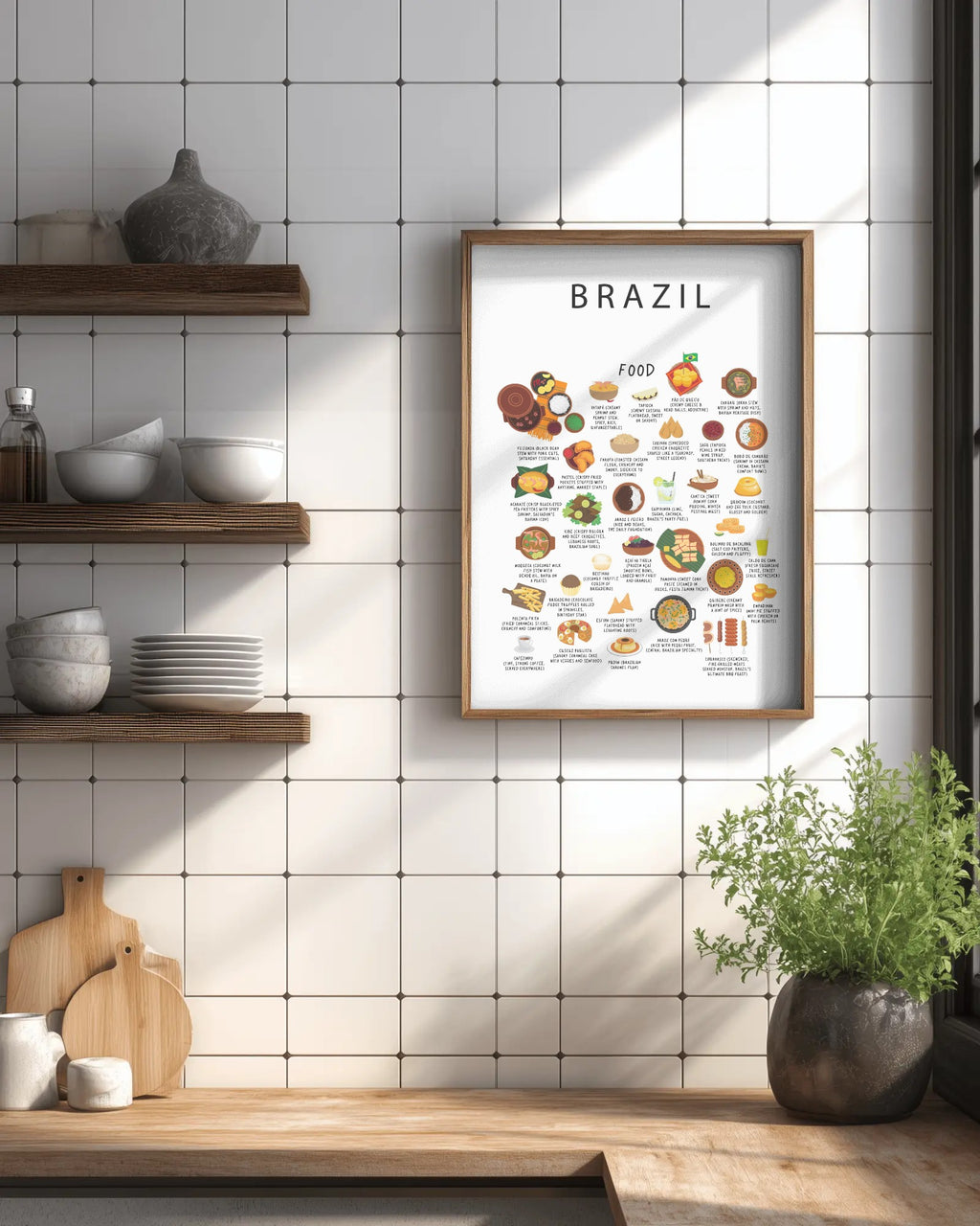 Brazil Food Poster White