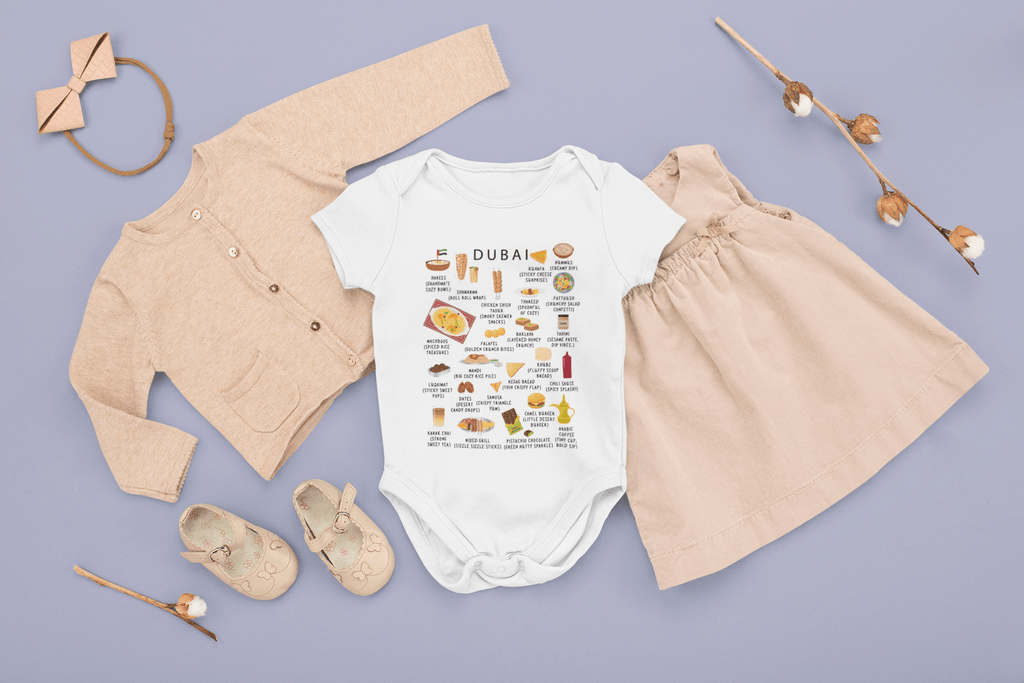 Dubai Organic Baby Onesie – Little Shawarma Boss Middle Eastern Food Infant Bodysuit