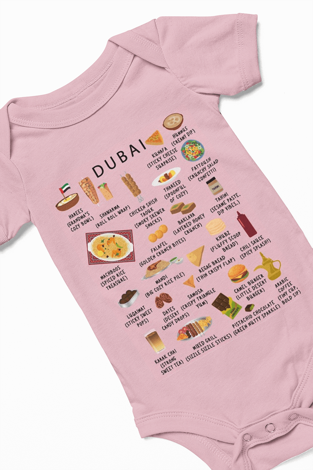 Dubai Organic Baby Onesie – Little Shawarma Boss Middle Eastern Food Infant Bodysuit