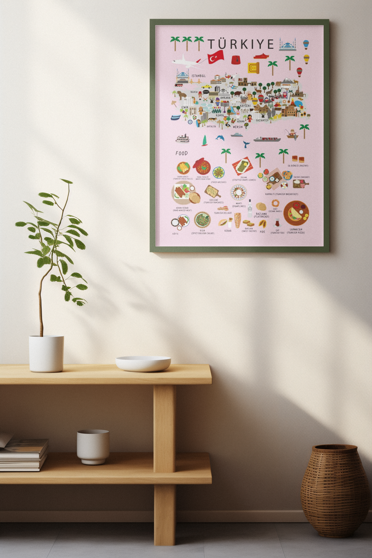 Türkiye Kids Poster Pink