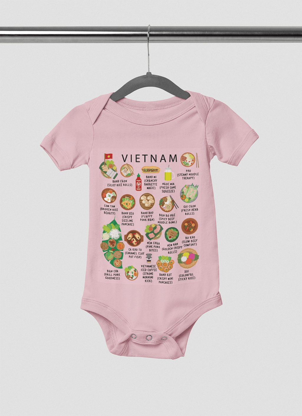 Vietnam Baby Onesie – Little Pho Boss Vietnamese Food Infant Bodysuit