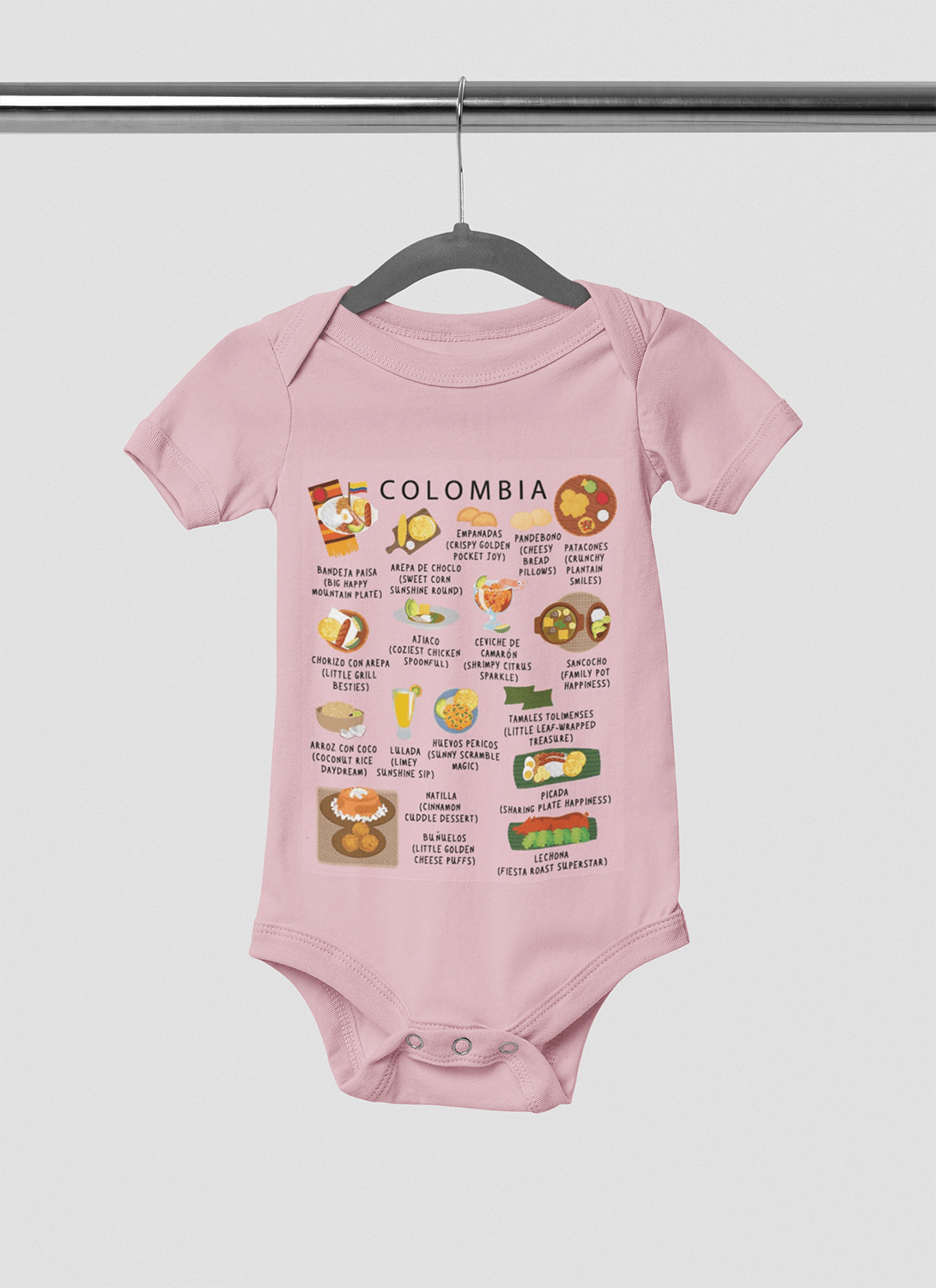 Colombia Baby Onesie – Little Bandeja Paisa Boss Colombian Food Infant Bodysuit