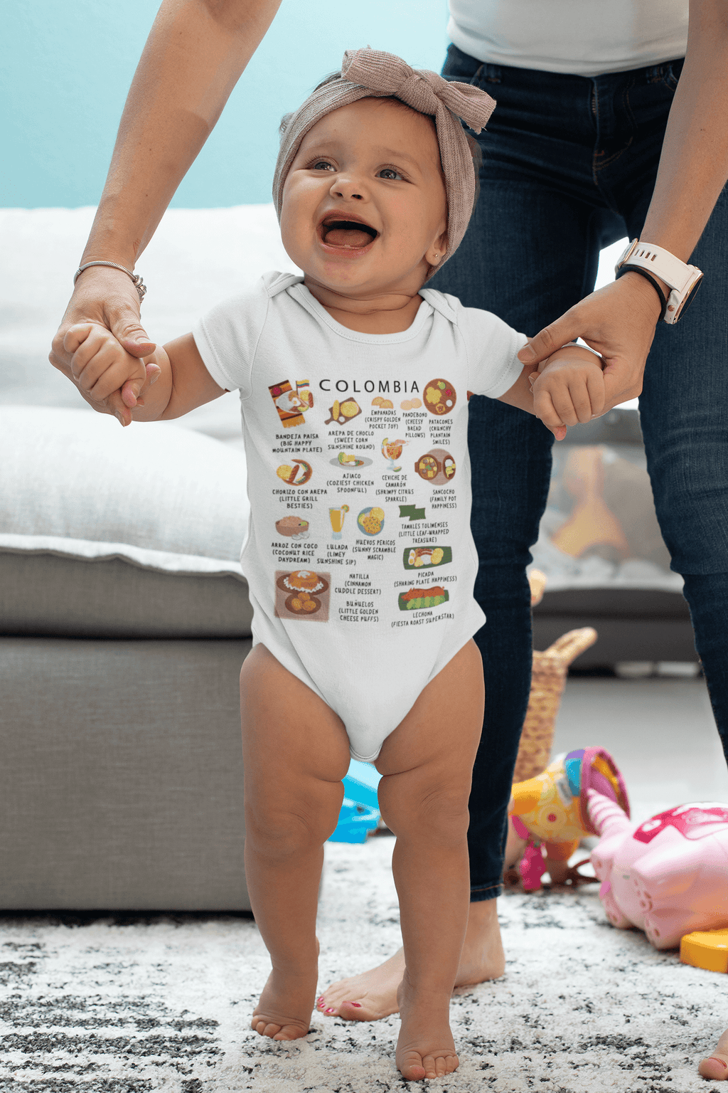 Colombia Baby Onesie – Little Bandeja Paisa Boss Colombian Food Infant Bodysuit