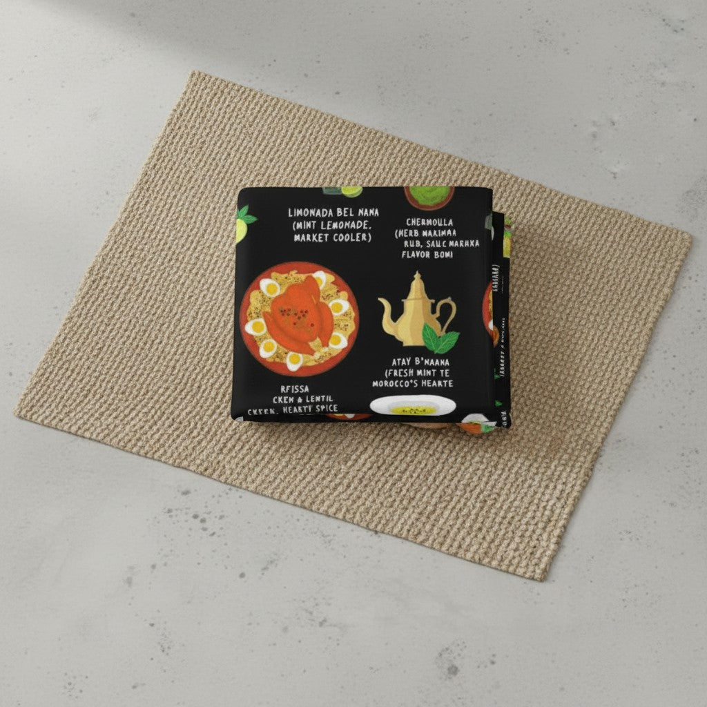Morocco Plush Velveteen Blanket | Inspired by Moroccan Cuisine Culture | Cozy Throw with Bold Designs | Gift for Expats, Birthdays Holidays