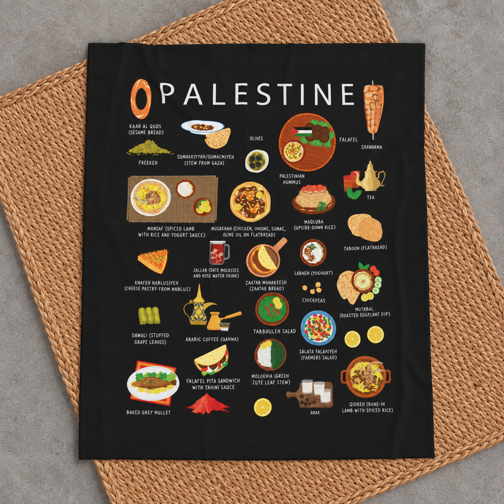 Palestine Plush Velveteen Blanket | Palestinian Culture | Soft Cozy Throw with Vibrant Designs | Perfect for Napping Snuggling and Home