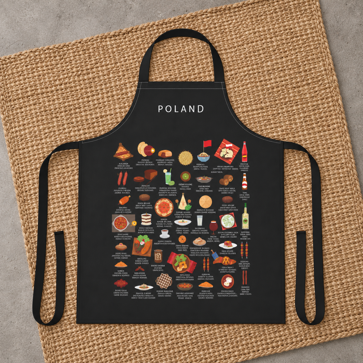 Poland Food Apron | Pierogi, Bigos | Polish Kitchen Gift