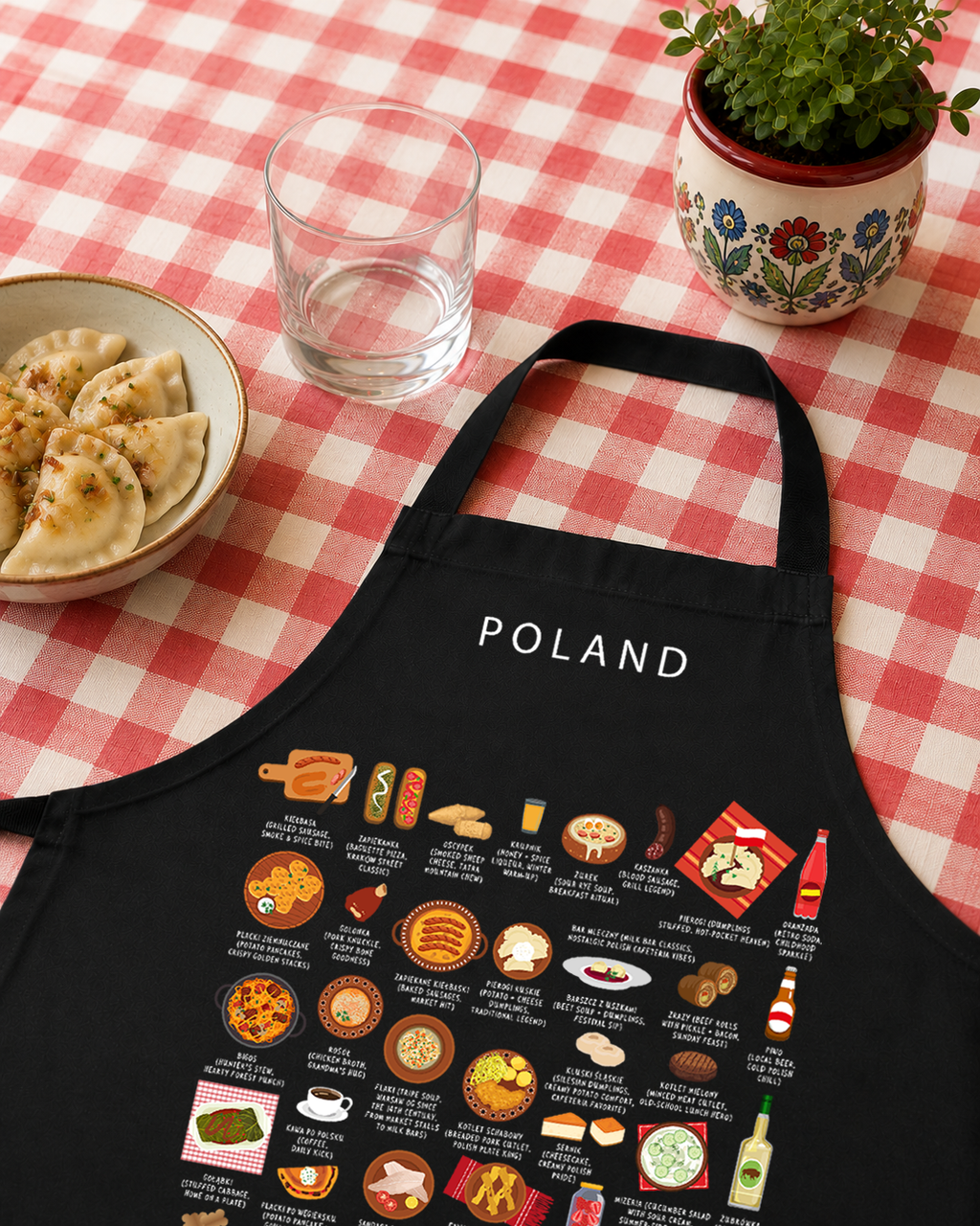 Poland Food Apron | Pierogi, Bigos | Polish Kitchen Gift