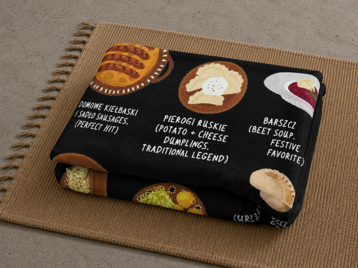 Poland Cuisine Velveteen Plush Blanket - Festive Cultural Decor, Cozy Home Gift, Vibrant Foodie Throw, Colorful Couch Blanket