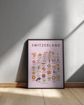 Switzerland Food Poster Pink