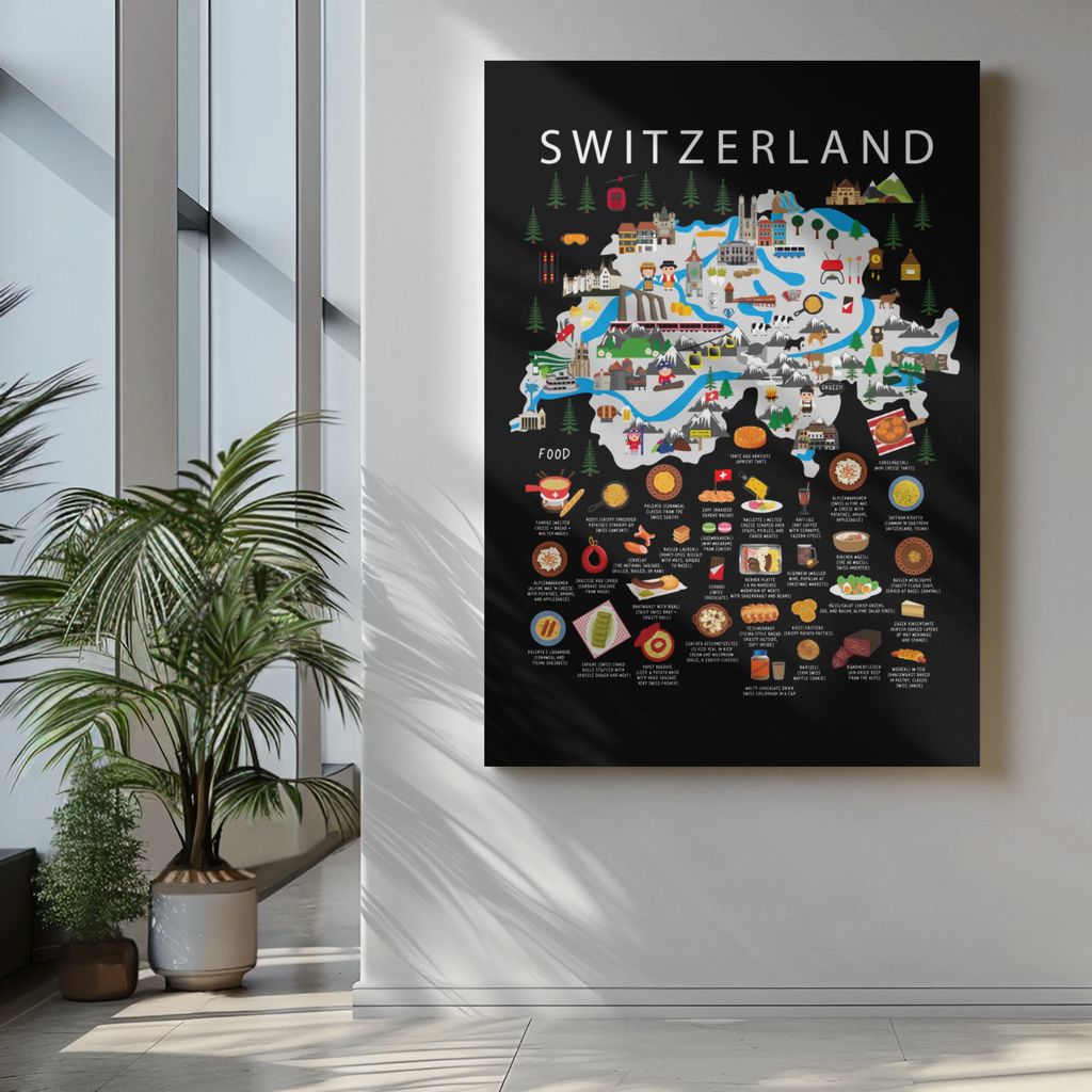 Switzerland Kids Poster Black