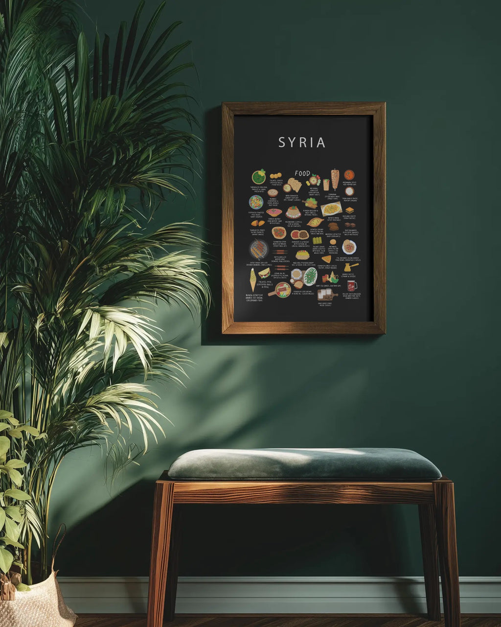 Syria Food Poster Black
