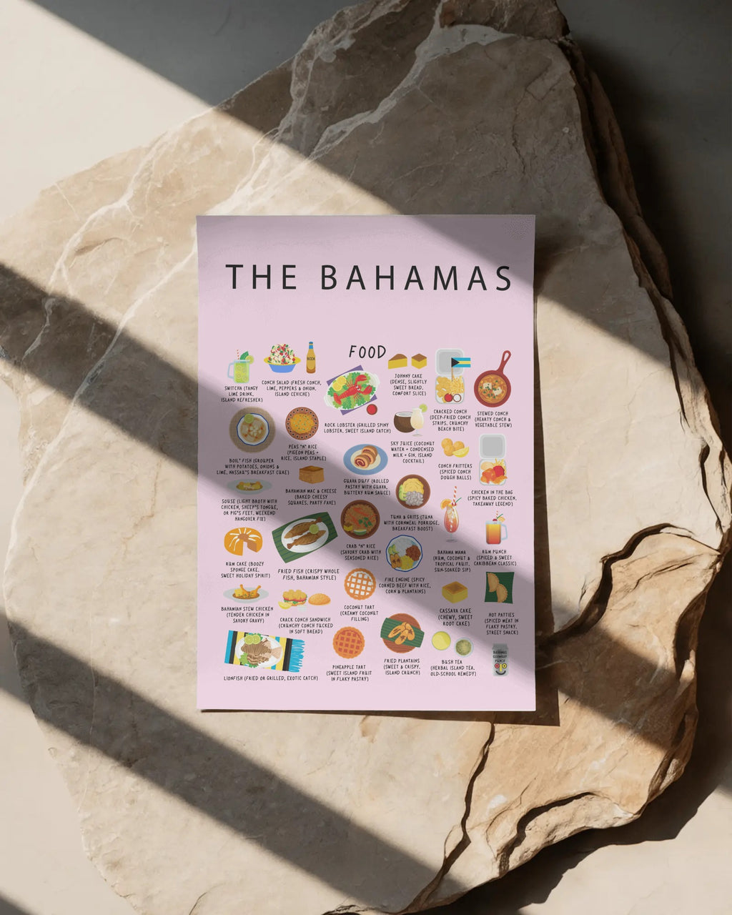 Bahamas Food Poster Pink