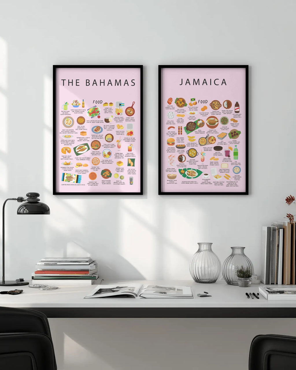 Bahamas Food Poster Pink