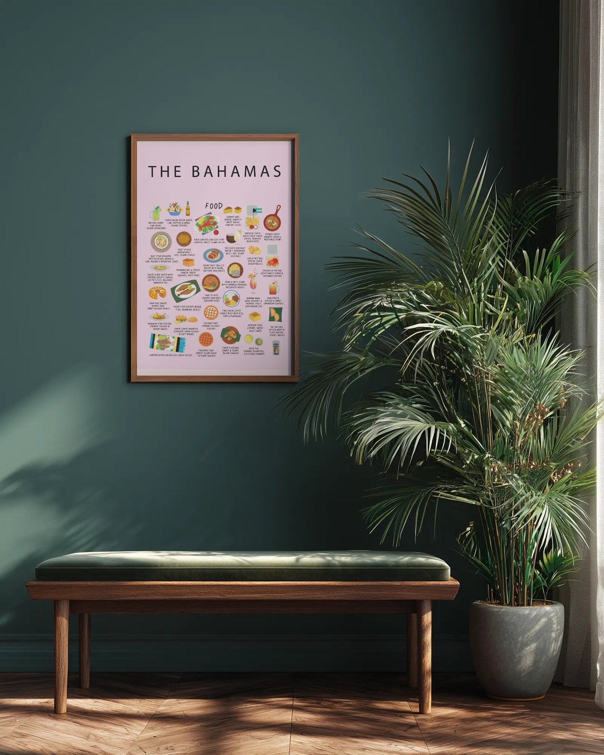 Bahamas Food Poster Pink
