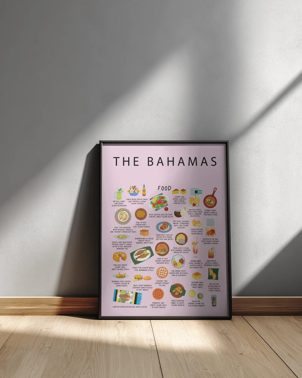 Bahamas Food Poster Pink